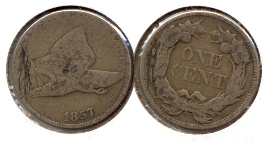 1857 Flying Eagle Cent Good-4 n Scratches
