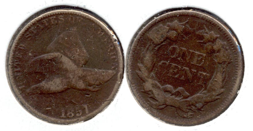1857 Flying Eagle Cent Good-4 p Dark