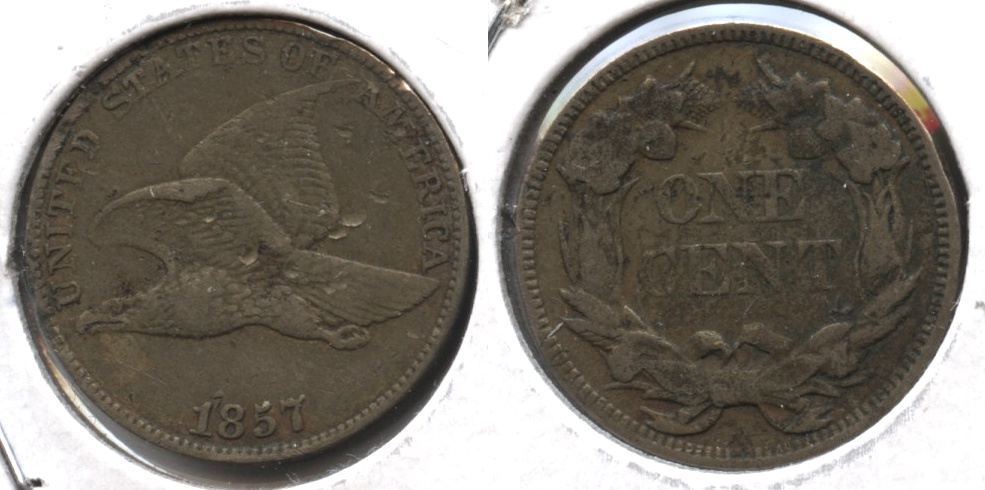 1857 Flying Eagle Cent VF-20 #m Tics