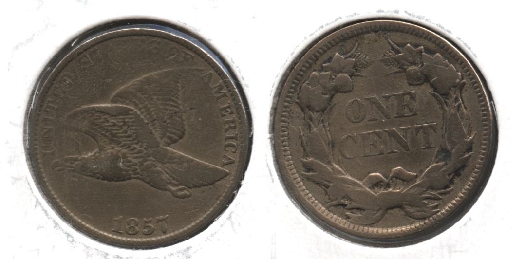 1857 Flying Eagle Cent VF-20 #r Lightly Cleaned