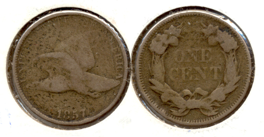 1857 Flying Eagle Cent VG-8 r Light Porosity