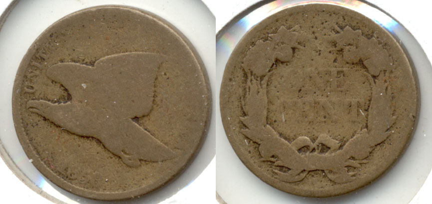 1858 Large Letters Flying Eagle Cent AG-3 a