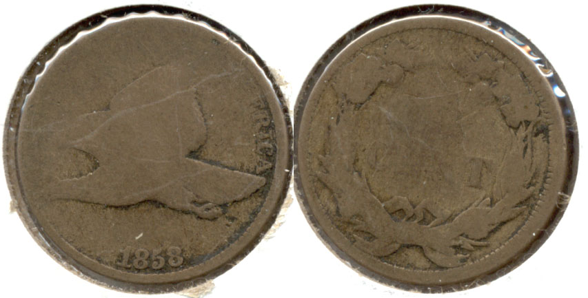 1858 Large Letters Flying Eagle Cent AG-3 e