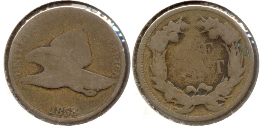 1858 Large Letters Flying Eagle Cent AG-3 g