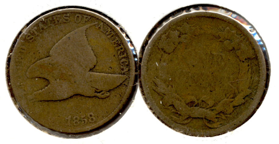 1858 Large Letters Flying Eagle Cent AG-3 k