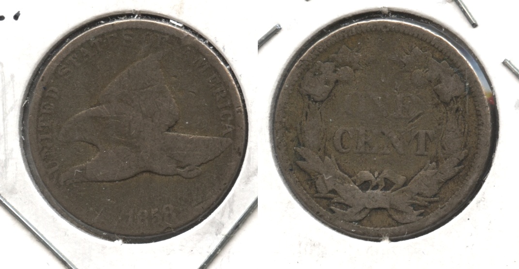 1858 Large Letters Flying Eagle Cent AG-3 #n