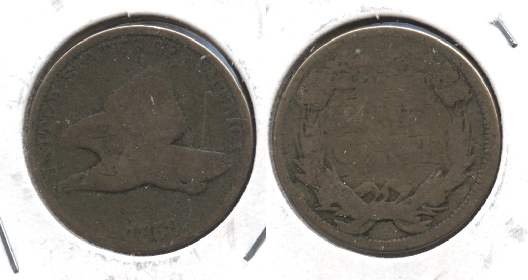 1858 Large Letters Flying Eagle Cent AG-3 #o