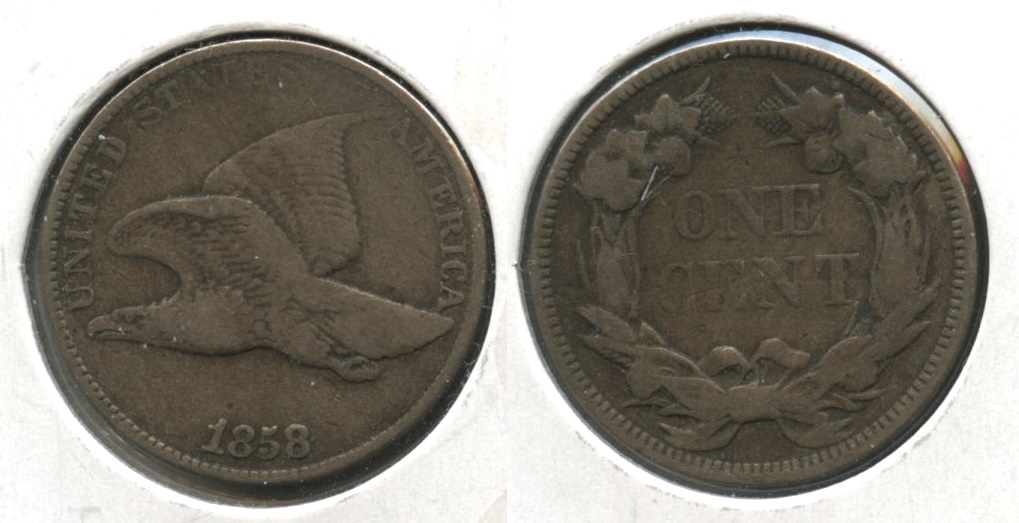 1858 Large Letters Flying Eagle Cent F-12 #ab