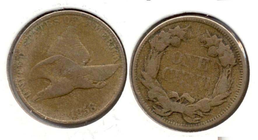 1858 Large Letters Flying Eagle Cent F-12 i