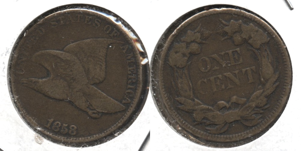 1858 Large Letters Flying Eagle Cent F-12 #p
