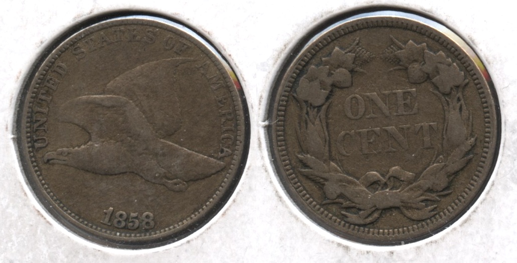 1858 Large Letters Flying Eagle Cent F-12 #q