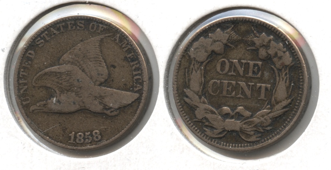 1858 Large Letters Flying Eagle Cent F-12 #v