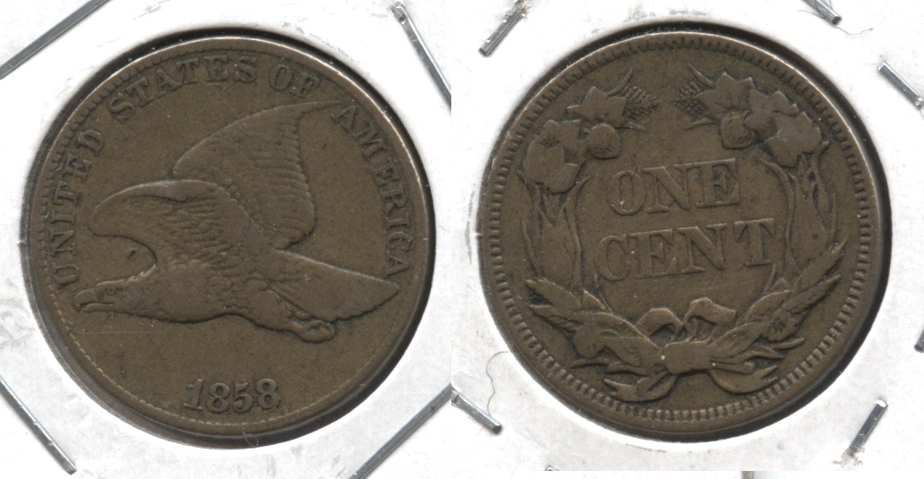 1858 Large Letters Flying Eagle Cent F-12 #x