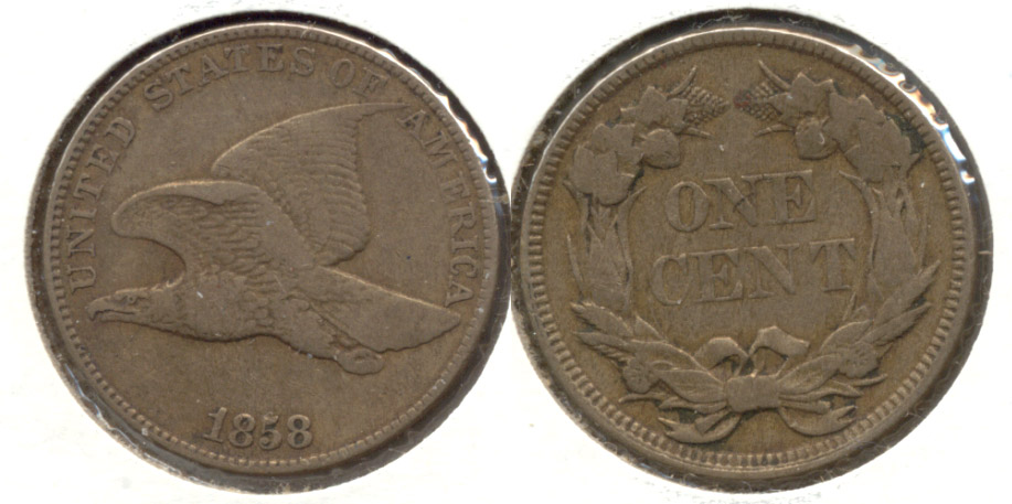 1858 Large Letters Flying Eagle Cent F-15