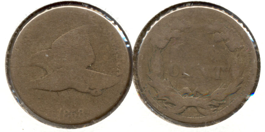 1858 Large Letters Flying Eagle Cent Fair-2 c