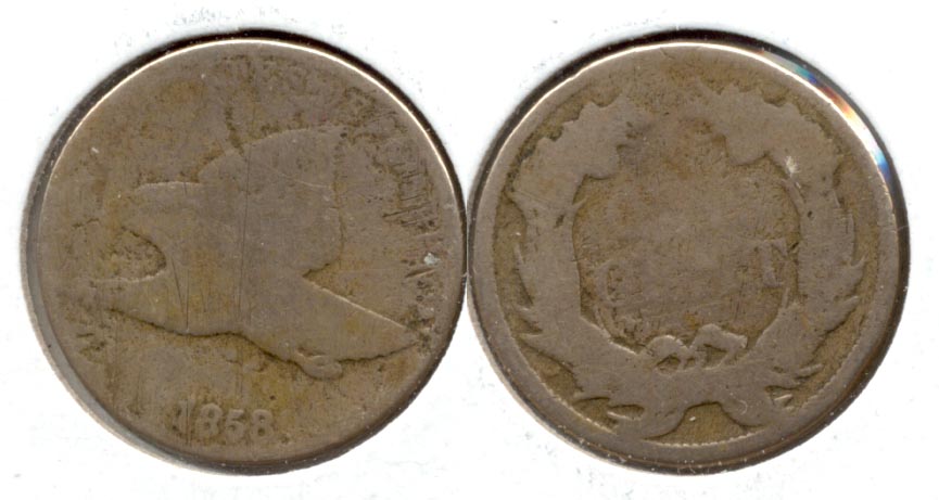 1858 Large Letters Flying Eagle Cent Fair-2 e