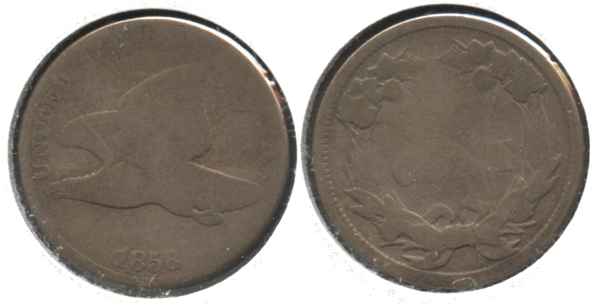 1858 Large Letters Flying Eagle Cent Fair-2 #g