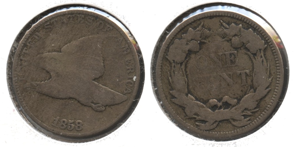 1858 Large Letters Flying Eagle Cent Good-4 #af
