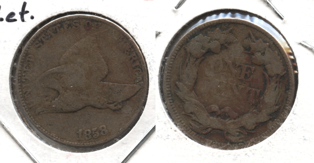 1858 Large Letters Flying Eagle Cent Good-4 #ah