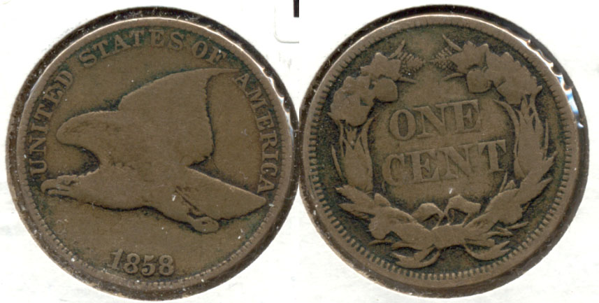 1858 Large Letters Flying Eagle Cent Good-4 j