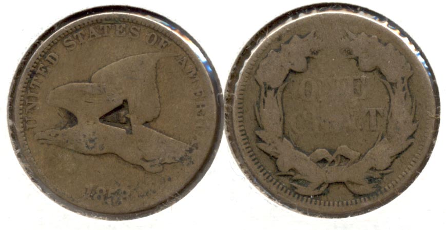 1858 Large Letters Flying Eagle Cent Good-4 m Stamp