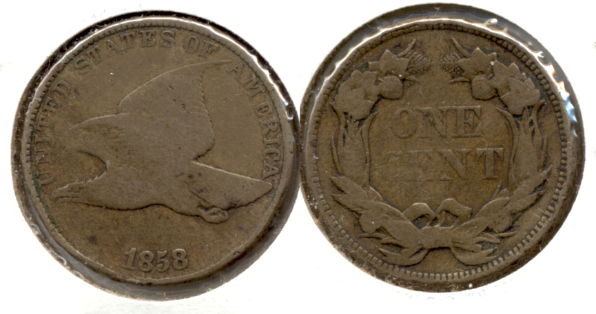 1858 Large Letters Flying Eagle Cent Good-4 s