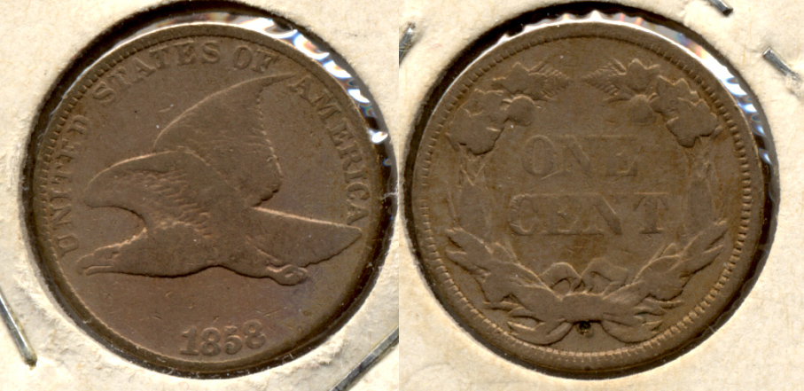 1858 Large Letters Flying Eagle Cent Good-4 #u Cleaned