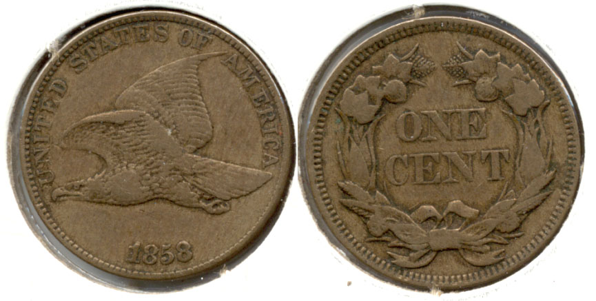 1858 Large Letters Flying Eagle Cent VF-20