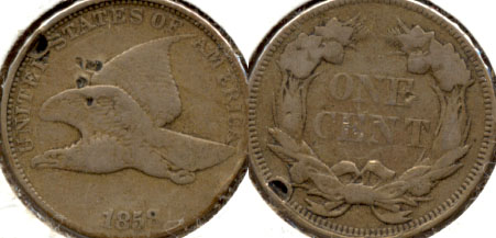 1858 Large Letters Flying Eagle Cent VG-8 Hits