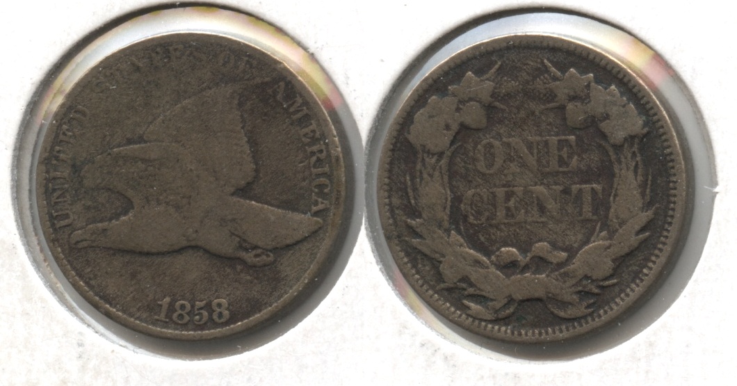 1858 Large Letters Flying Eagle Cent VG-8 #aa