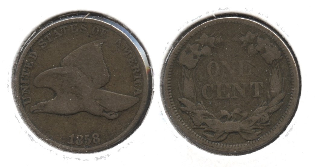 1858 Large Letters Flying Eagle Cent VG-8 #ab