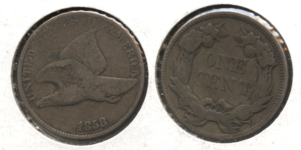 1858 Large Letters Flying Eagle Cent VG-8 #w