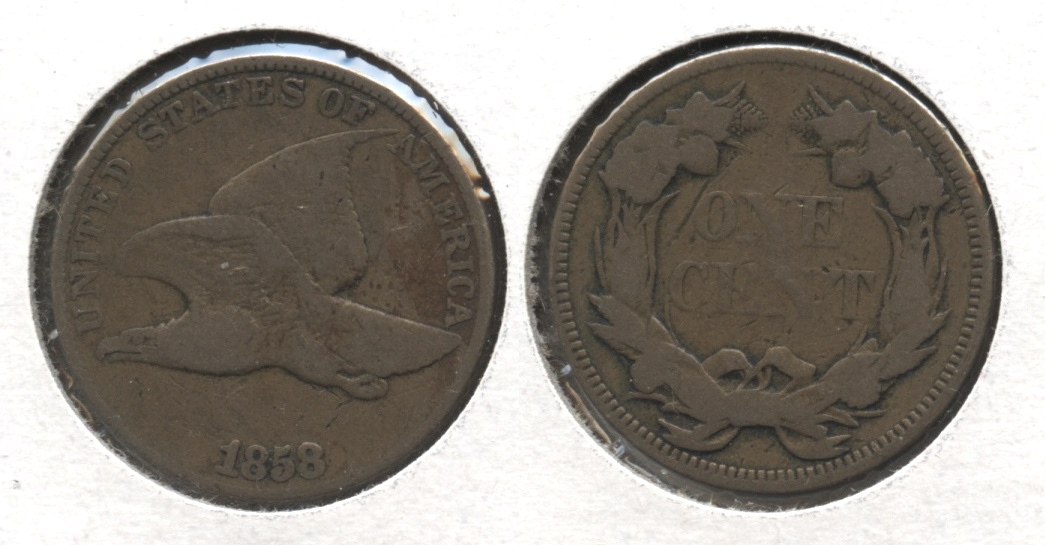 1858 Large Letters Flying Eagle Cent VG-8 #x
