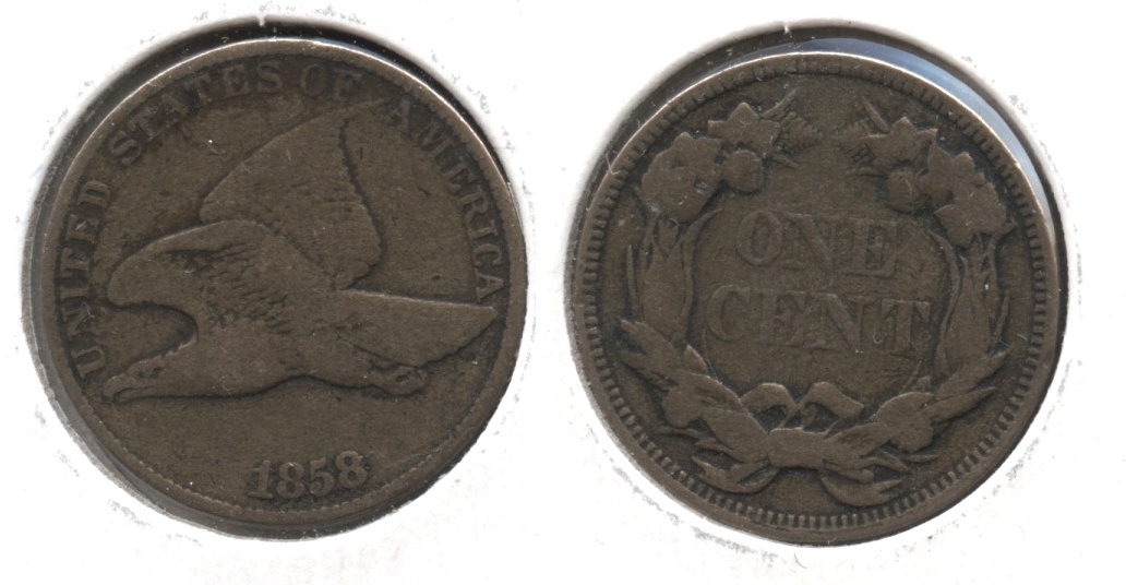 1858 Large Letters Flying Eagle Cent VG-8 #z