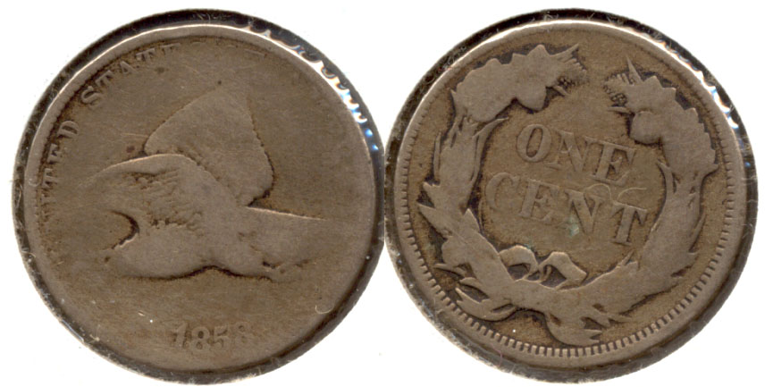 1858 Small Letters Flying Eagle Cent AG-3 h