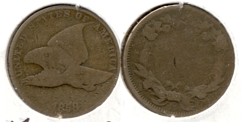 1858 Small Letters Flying Eagle Cent AG-3 m