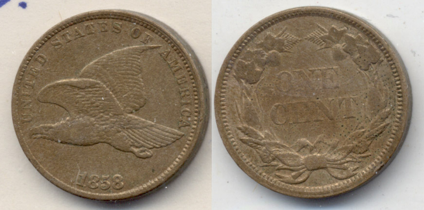 1858 Small Letters Flying Eagle Cent EF-40 b