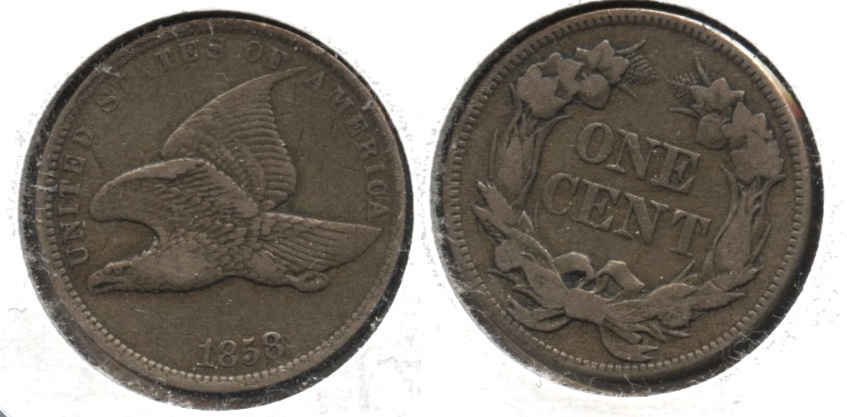 1858 Small Letters Flying Eagle Cent EF-40 #d