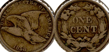 1858 Small Letters Flying Eagle Cent F-12