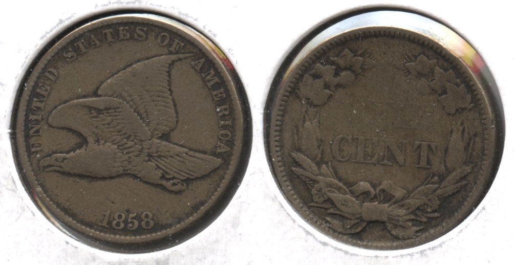1858 Small Letters Flying Eagle Cent Fine-12 #ab