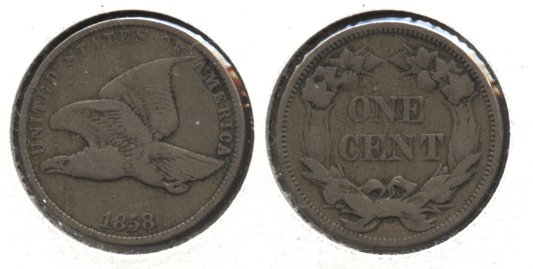 1858 Small Letters Flying Eagle Cent Fine-12 #ae