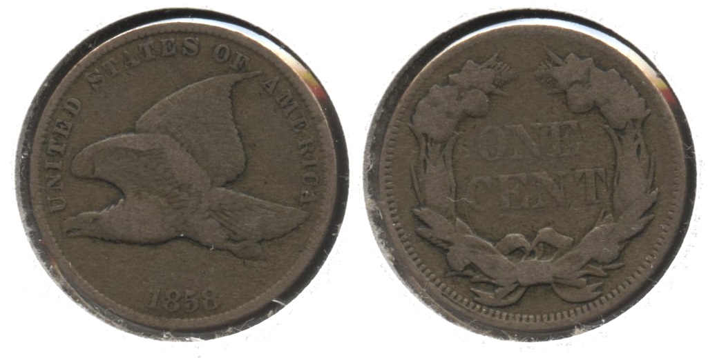 1858 Small Letters Flying Eagle Cent Fine-12 #ag