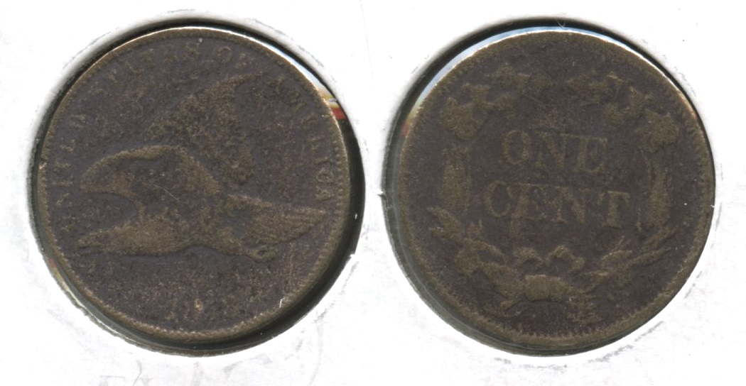 1858 Small Letters Flying Eagle Cent Fine-12 #aj Porous