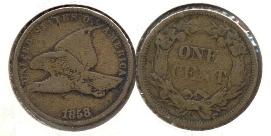 1858 Small Letters Flying Eagle Cent F-12 m