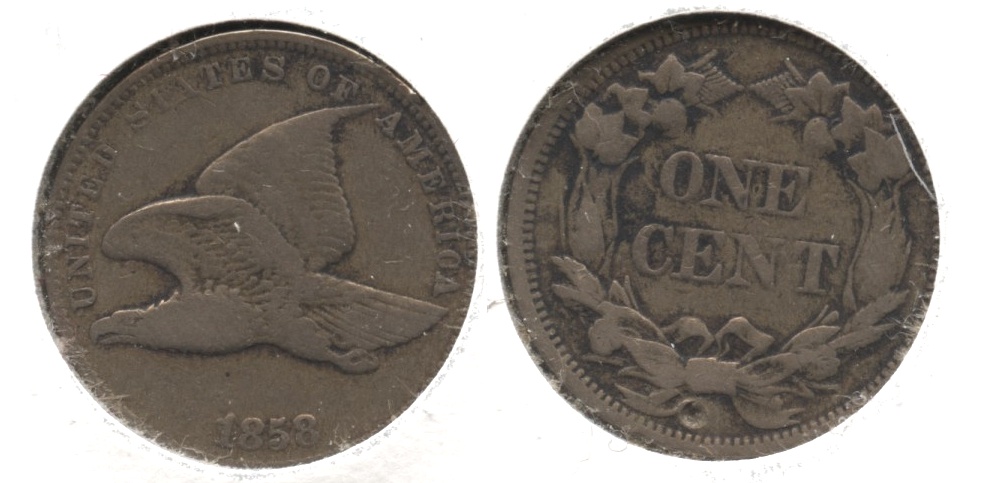 1858 Small Letters Flying Eagle Cent Fine-12 #u Cleaned