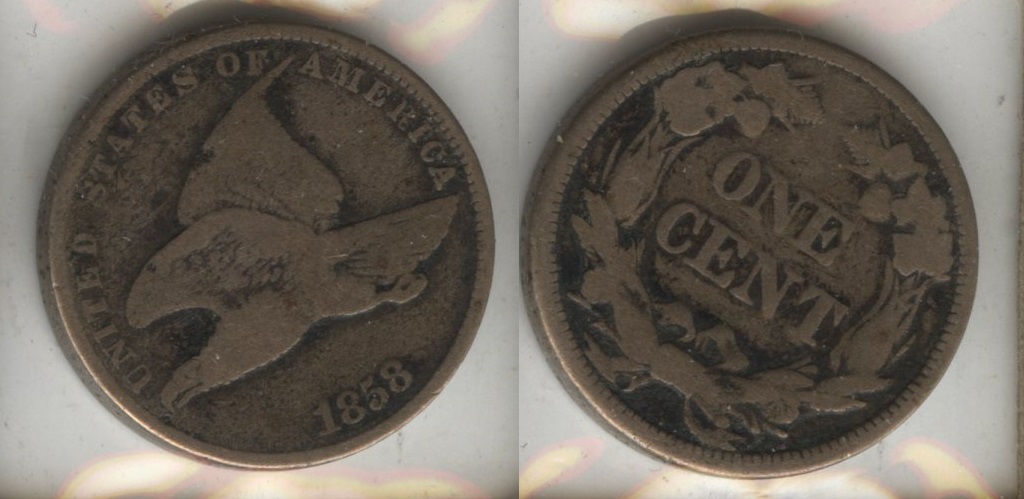 1858 Small Letters Flying Eagle Cent Good-4 #ag