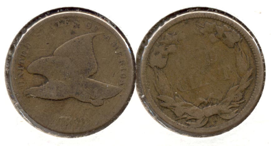 1858 Small Letters Flying Eagle Cent Good-4 f