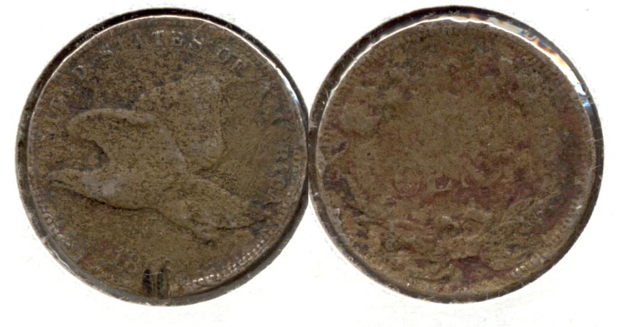 1858 Small Letters Flying Eagle Cent Good-4 i Rough