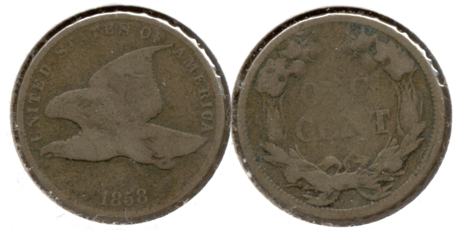 1858 Small Letters Flying Eagle Cent Good-4 u