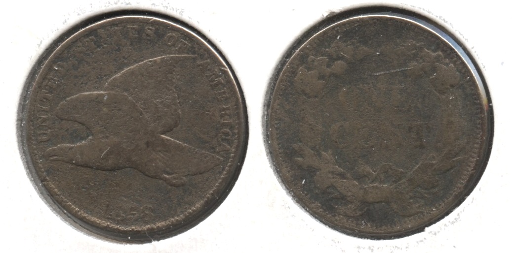 1858 Small Letters Flying Eagle Cent Good-4 #v Porous